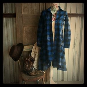 Upcycled bleach flannel shirt